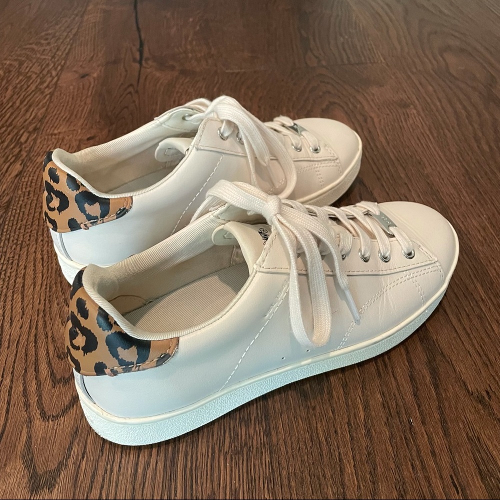 Coach White Sneakers with leopard back